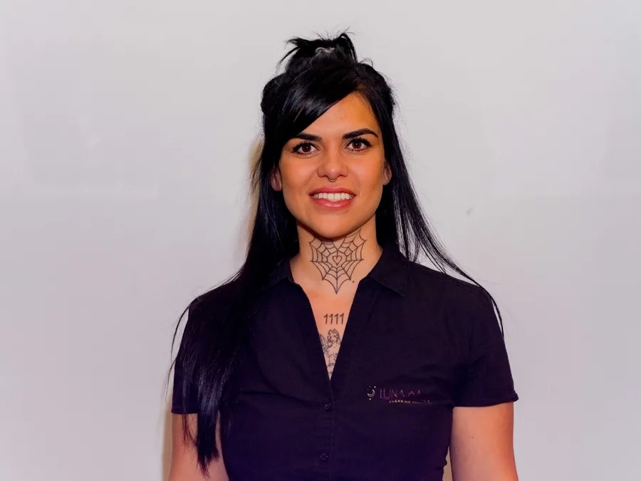 Hannah, owner of Luna Sage, in her Luna Sage uniform